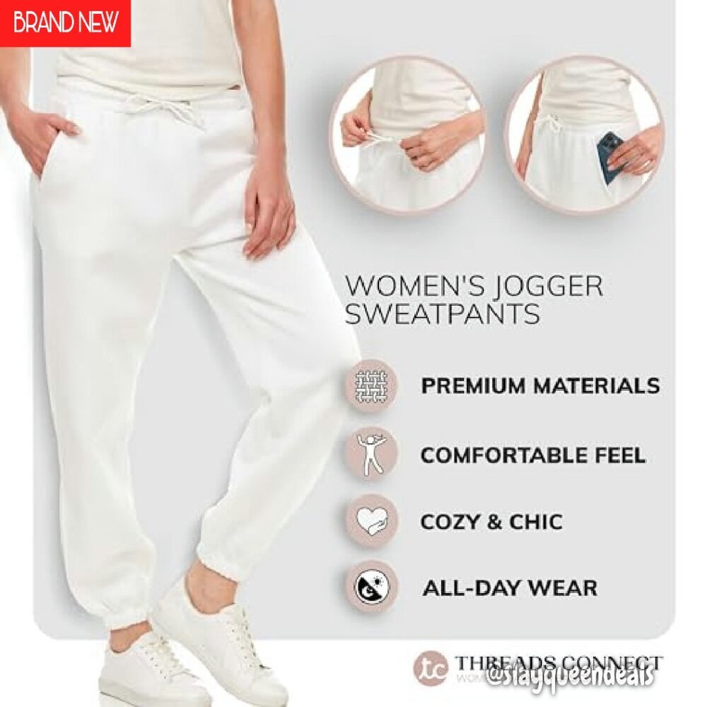 Plus Size Fleece Joggers with Cinch Bottom & Pockets - Picture 4 of 8